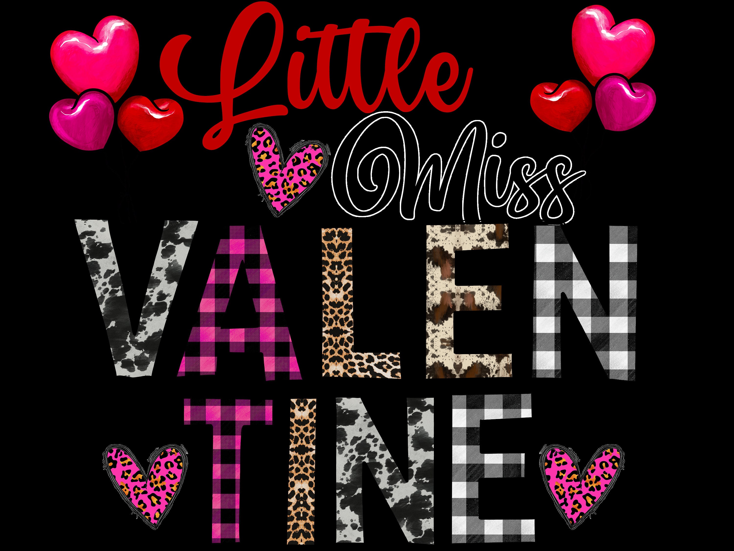 Little Miss Valentine T Shirt Iron on Transfer Decal #1