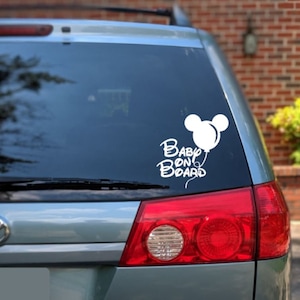 Disney Baby on board vinyl decal, disneyland, disney world, disney, mickey,