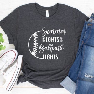 Baseball and summer night heat transfer decal, htv, iron on
