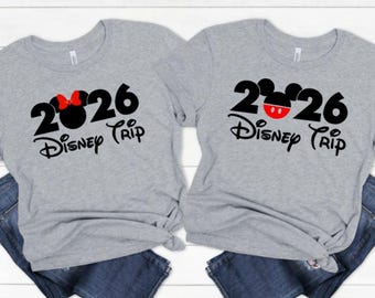 Disney Mickey and Minnie 2026  iron on, disney trip shirts, heat transfer vinyl decals