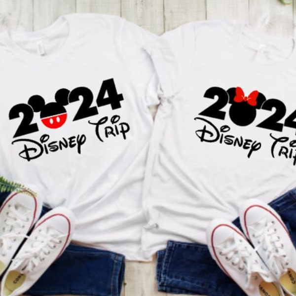 Disney Mickey and Minnie 2024  iron on, disney trip shirts, heat transfer vinyl decals, disneyland shirts, disney world shirts