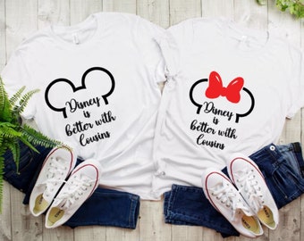 Disney is better with cousins heat transfer vinyl decals, matching shirts, disneyland, disney world, htv, iron on