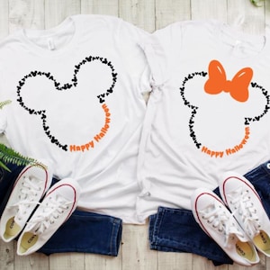 Mickey and Minnie Happy Halloween heat transfer vinyl decals, mickey, minnie, disneyland, disney world, htv, iron on