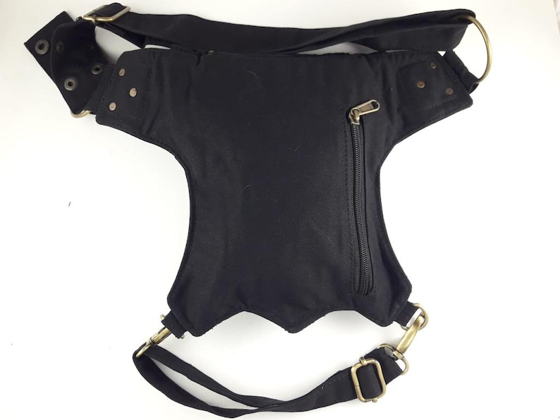 Unisex fanny pack/shoulder bag/faltriquera model HC. Travel bag. Hip Bag. Holster bag. Leg bag. Adjustable strap. Cotton Canvas. image 4