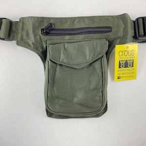 Kidney/Bandolier/Faltriquera model &quot;Mini Stiching&quot; unisex. Travel bag. Hip Bag. Holster bag. Adjustable strap. cotton canvas