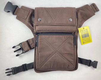 Fanny pack/Shoulder bag/Faltriquera model "Victor+" unisex. Travel bag. Hip Bag. Holster bag. Leg bag. Adjustable strap. Cotton Canvas.