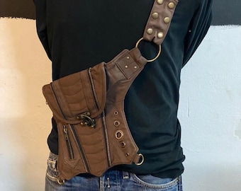 Kidney/Shoulder bag/Faltriquera model "HC" unisex. Travel bag. Hip Bag. Holster bag. Leg bag. Adjustable Strap. Cotton Canvas.