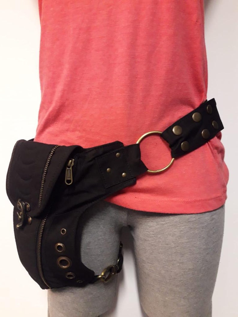 Unisex fanny pack/shoulder bag/faltriquera model HC. Travel bag. Hip Bag. Holster bag. Leg bag. Adjustable strap. Cotton Canvas. image 1