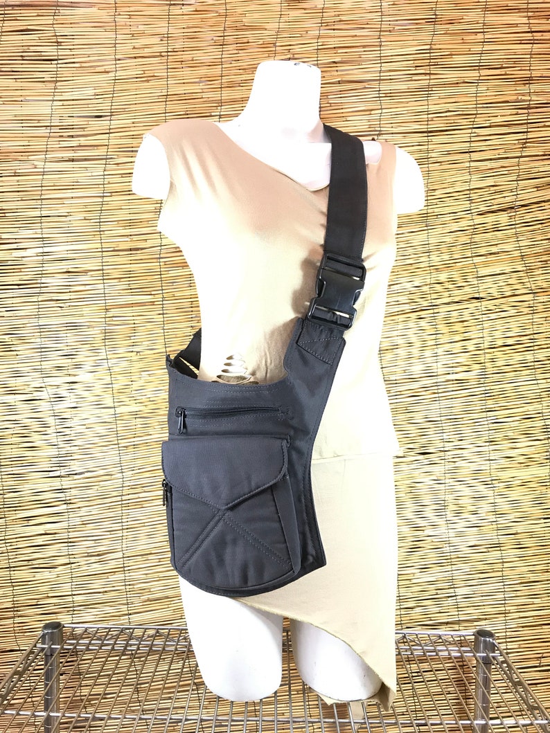 Fanny PackShoulder bagpouch or bag model Stiching unisex Hip Bag Adjustable strap Travel bag Cotton Canvas. Holster bag