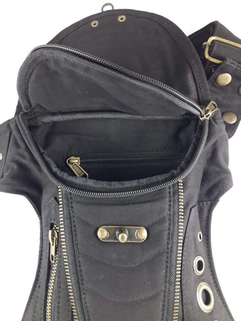 Unisex fanny pack/shoulder bag/faltriquera model HC. Travel bag. Hip Bag. Holster bag. Leg bag. Adjustable strap. Cotton Canvas. image 5
