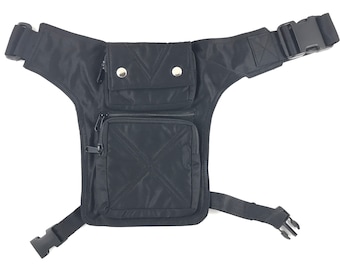 Unisex fanny pack/shoulder bag/Faltriquera model "Victor". Travel bag. Hip Bag. Holster bag. Leg bag. Adjustable strap. Cotton Canvas.