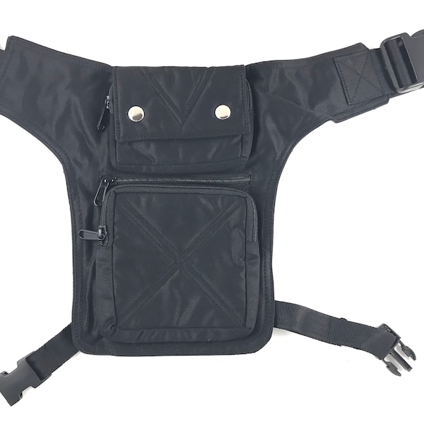 Unisex fanny pack/shoulder bag/Faltriquera model "Victor". Travel bag. Hip Bag. Holster bag. Leg bag. Adjustable strap. Cotton Canvas.