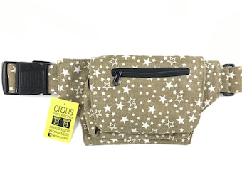 Fanny pack/Bandolera/Faltriquera model "Pouch" unisex. Travel bag. Hip Bag. Holster bag. Adjustable strap. Algodon Canvas.