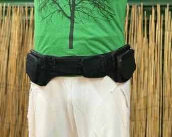 Belt with 7 pockets/compartments model "Thai Belt" unisex. Travel belt. Travel belt bag. Festival belt. Cotton Canvas.