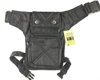 Kidney/Bag/Faltriquera model "Victor WATERPROOF" unisex. Travel bag. Hip Bag. Holster bag. Leg bag. Adjustable Strap.