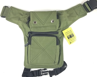 Kidney/Bag/Faltriquera model "Victor" unisex. Travel bag. Hip Bag. Holster bag. Leg bag. Adjustable strap. Algodon Canvas.