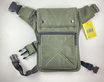 Unisex "Victor+" waist bag/crossbody bag/pouch. Travel bag. Hip bag. Holster bag. Leg bag. Adjustable strap. Cotton canvas.
