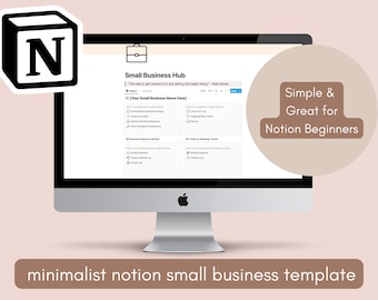 Plantilla minimalista de noción de pequeñas empresas, plantilla de gestión empresarial para noción, noción para empresas, planificador digital de pequeñas empresas