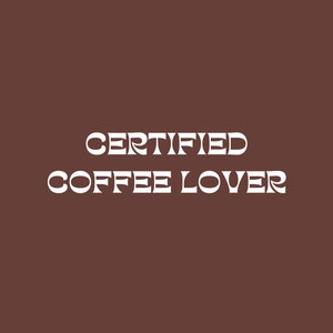 Impressão de parede de amante de café certificado - Decoração de parede de café - Impressão de arte de café - Download instantâneo - arquivo PNG digital de alta resolução