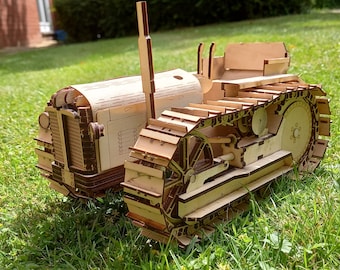 County Fordson Major 1954 Full Track Conversion 1/12 Scale Wooden Model – Kit and Build Manual