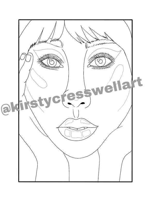 Digital Portrait Colouring Page Instant Download Printable | Etsy