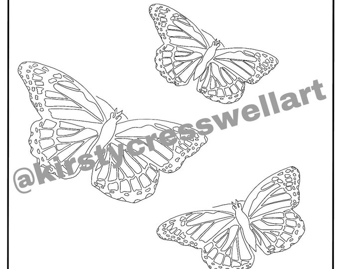 Digital Butterfly Colouring Page - Instant Download, Printable Drawing ...
