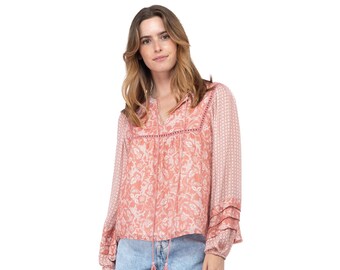 Bohemian Long Sleeve Printed Top