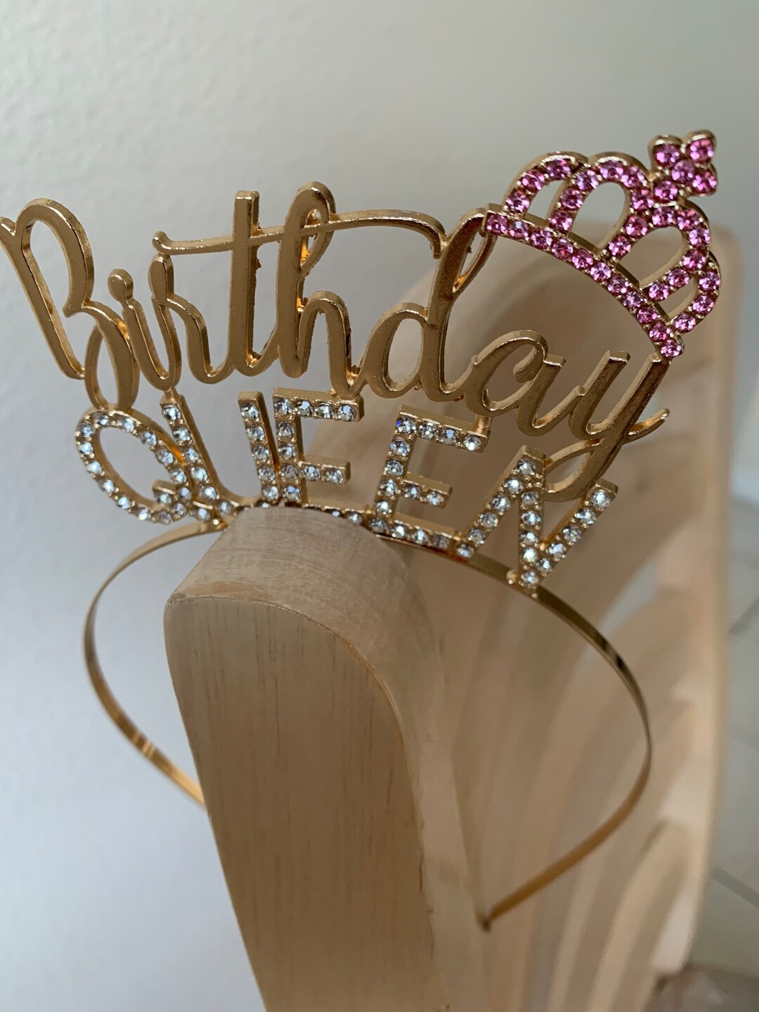 Birthday Queen Gold Head Band Happy Birthday Bling Head Band Etsy