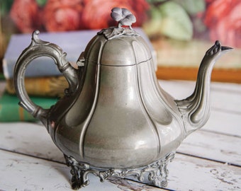 germany Antique Britannia metal pewter candle holder