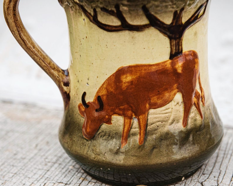 Antique Roseville Pottery Cow Pitcher From the Company's Etsy