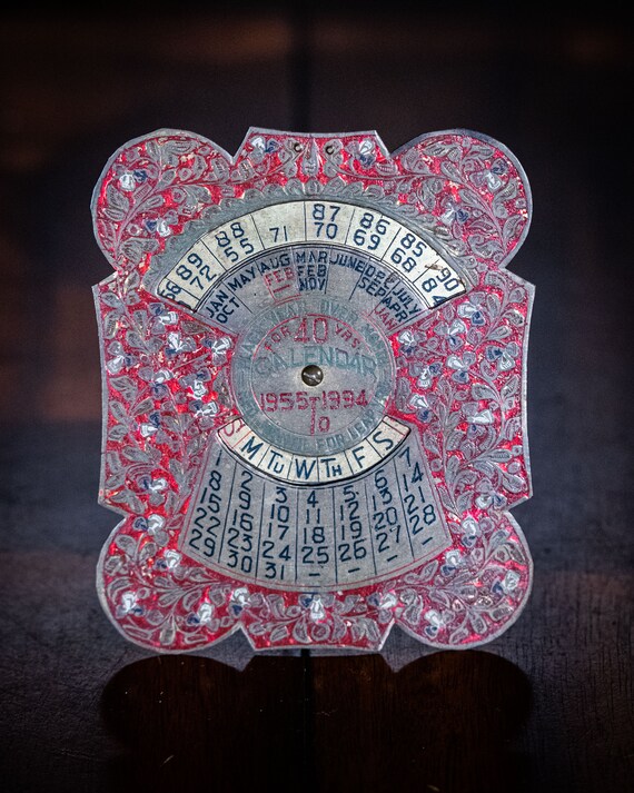 1955 Brass Perpetual Calendar Mid Century Metal Calendar, Made in India  Lovely Indian Engraved and Painted Design - Etsy