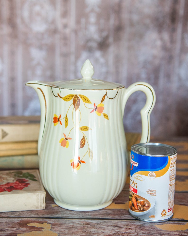 Jewel Tea Coffee Pot Vintage Hall's Pottery Autumn Leaf Etsy