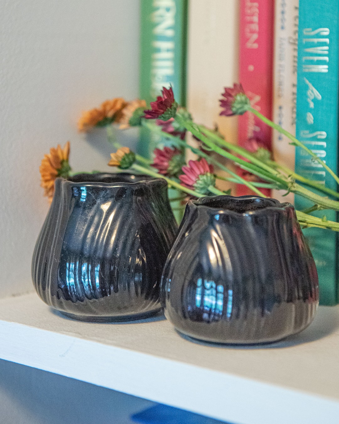 Vintage Black Votive Candle Holders or Bud Vases Etsy