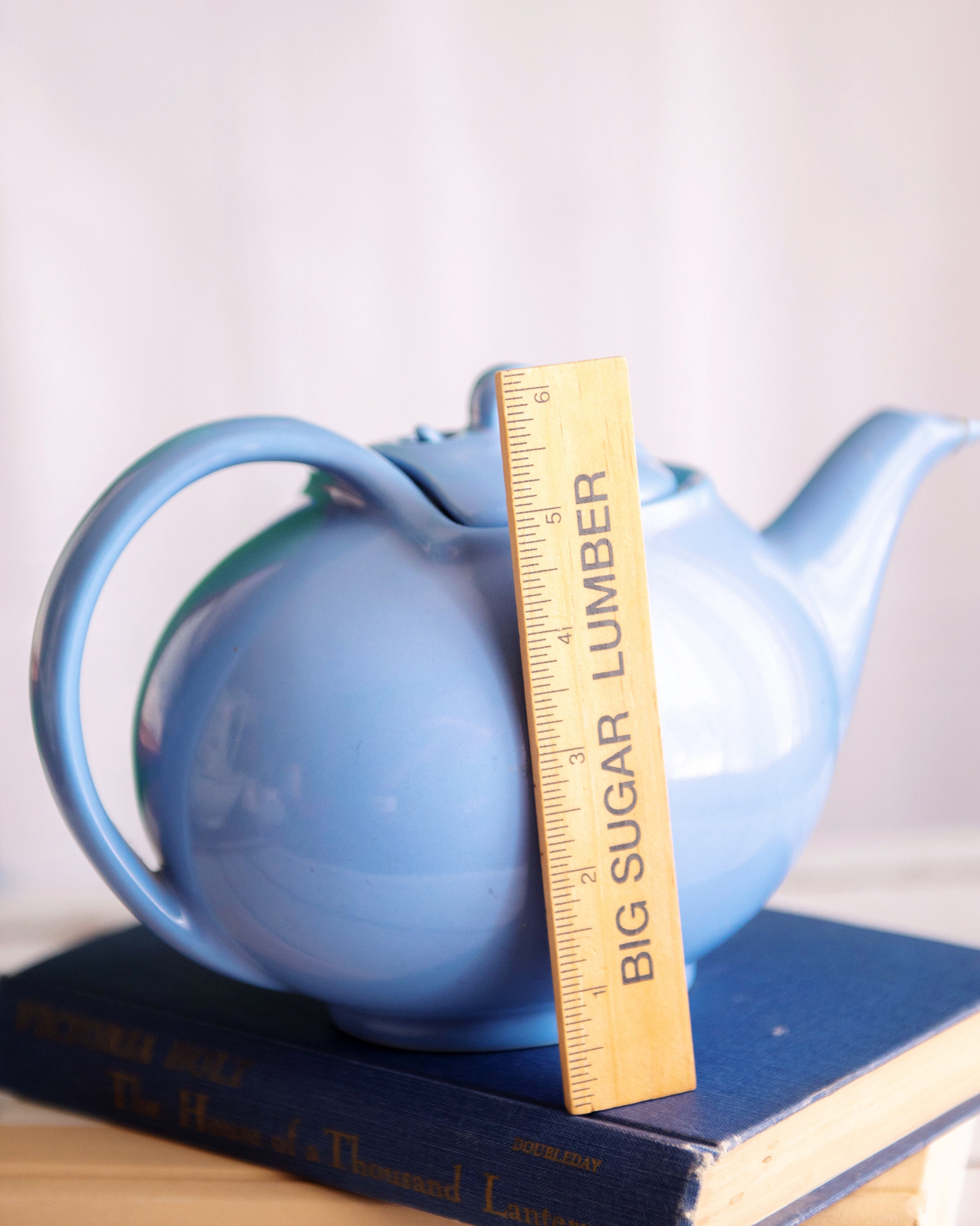 Vintage hook lid Hall teapot in Cadet Blue chipped spout Etsy