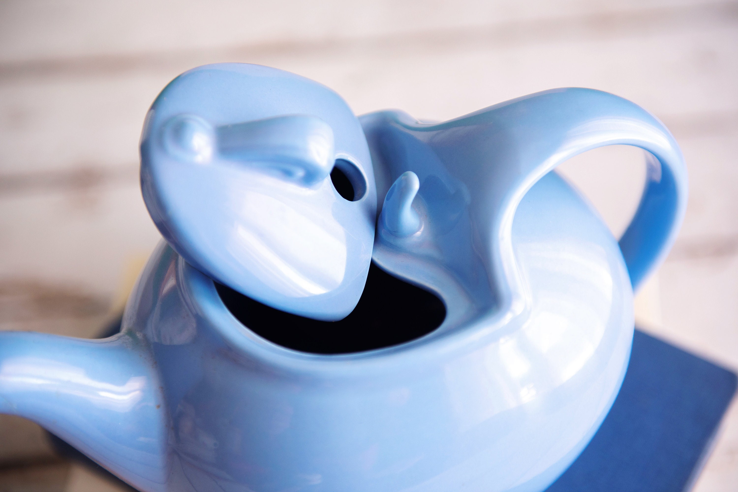 Vintage hook lid Hall teapot in Cadet Blue chipped spout Etsy