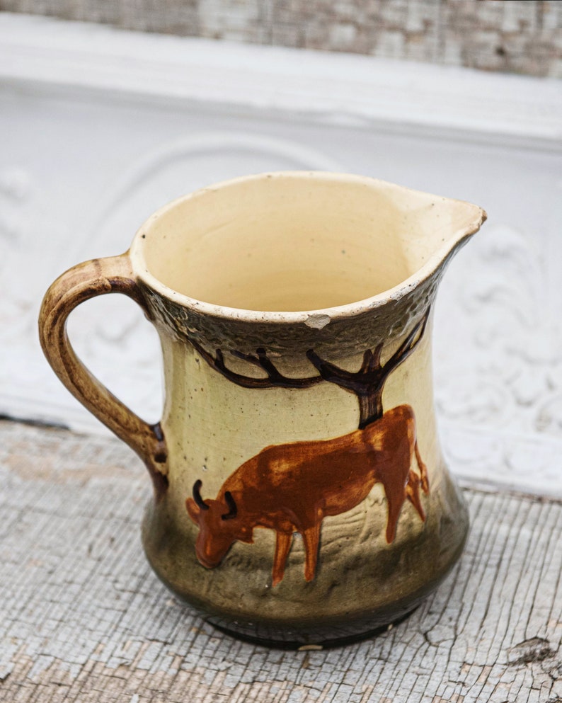 Antique Roseville Pottery Cow Pitcher From the Company's Etsy