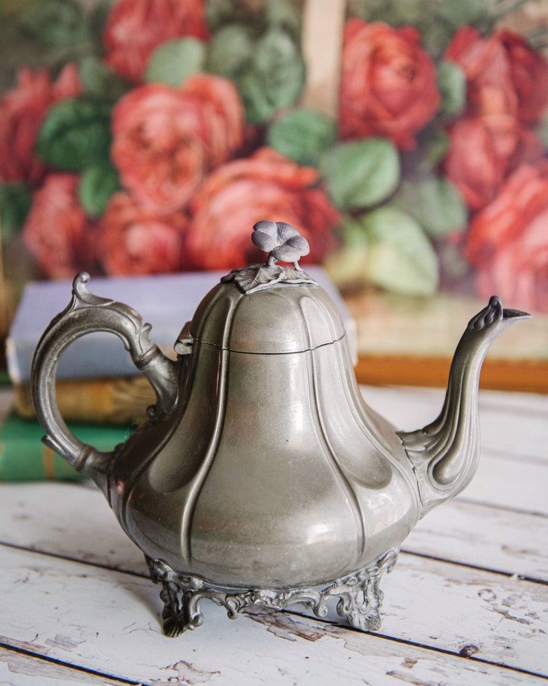 Britannia Metal Teapot Mid 1800s English Pewter by E. Stacey Etsy Ireland
