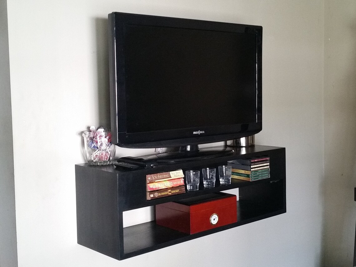 Solid Wood Floating TV STAND various sizes 24 to Etsy