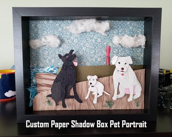 Custom Pet Portrait Shadow Box Pet Memorial OOAK Down Payment