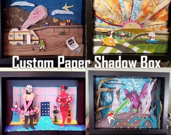Custom Hand Cut Paper Shadow Box Down Payment OOAK Gifts