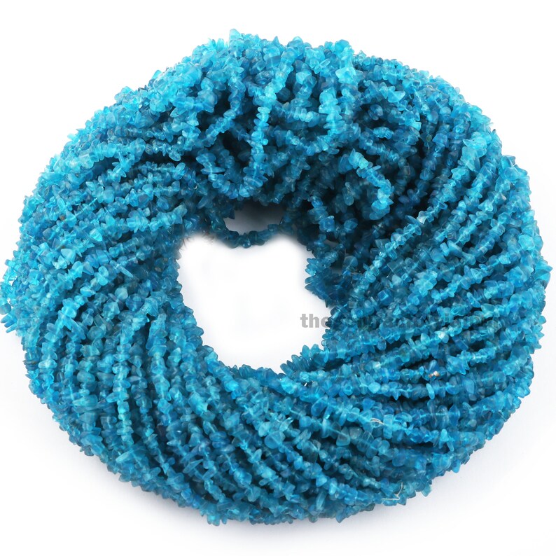 Natural Sky Apatite Chip Uncut Beads Hand Cut 3mmx4mm To 4mmx4mm 35 Inches UB08 Apatite Beads Gemstone Polished Smooth Beads
