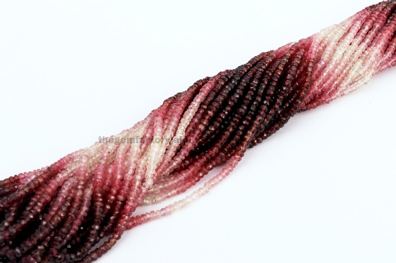 AAA+ Quality Natural Ruby Shaded Loose Beads Jewelry Making Suppliers 15 Inch Ruby Shaded Faceted Rondelle Beads Gemstone Set For jewelry