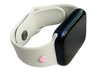 Silicone Apple Watch Band with Heart Charms (38–49mm)