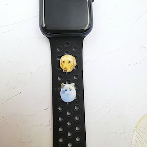 Customized Pictures Apple Watch Charm, Apple Watch Band Stud, Watch Strap Pin, Pet Lover Gifts, Personalized Memorial Gifts
