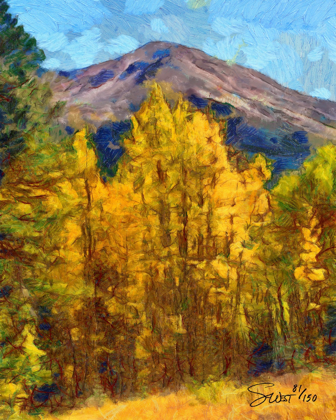 Aspens Wall Art Décor Golden Aspen Mountain Fine Art Etsy UK
