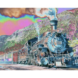 Train Decor Wall Art - Express Train to Dreamland – Fine Art, Wall Art Décor, Abstract Gicleé Print, 16 x 20 Canvas, Acrylic, or Metal