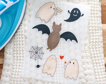 Iron-on pictures Halloween in A5 set Iron-on patches Pictures to iron on Patches Iron-on pictures Boy HejEden ghost bat spider