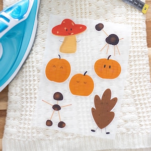 Iron-on pictures autumn collection in A5 set iron-on patches pictures to iron on patches iron-on pictures boy HejEden leaf mushroom pumpkin