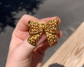 Vintage Gold Bow Brooch | Bow Jewelry Pin