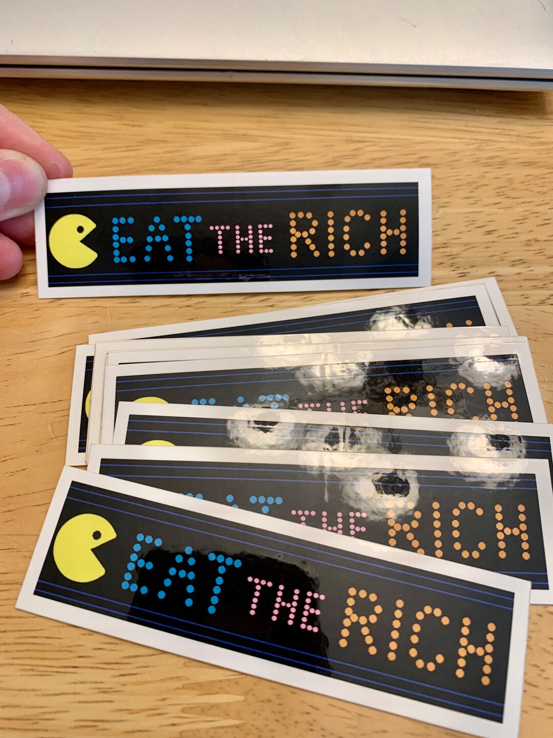 EAT the Rich Pac Man Sticker - Etsy